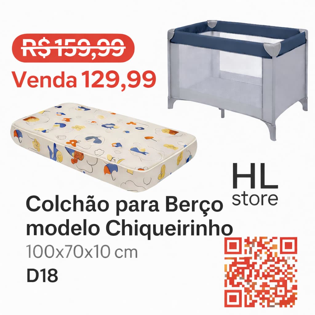 Colchão para berço modelo chiqueirinho e Cercadinho100x70x10cm