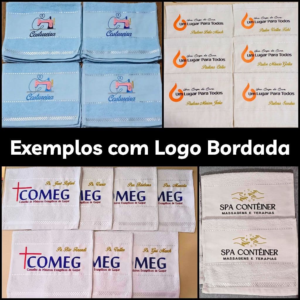 Kit 2//6/10/20 Toalha de lavabo SUA LOGO BORDADO 30X45cm |eventos, academia, igreja, LER DESCRIÇÃO!