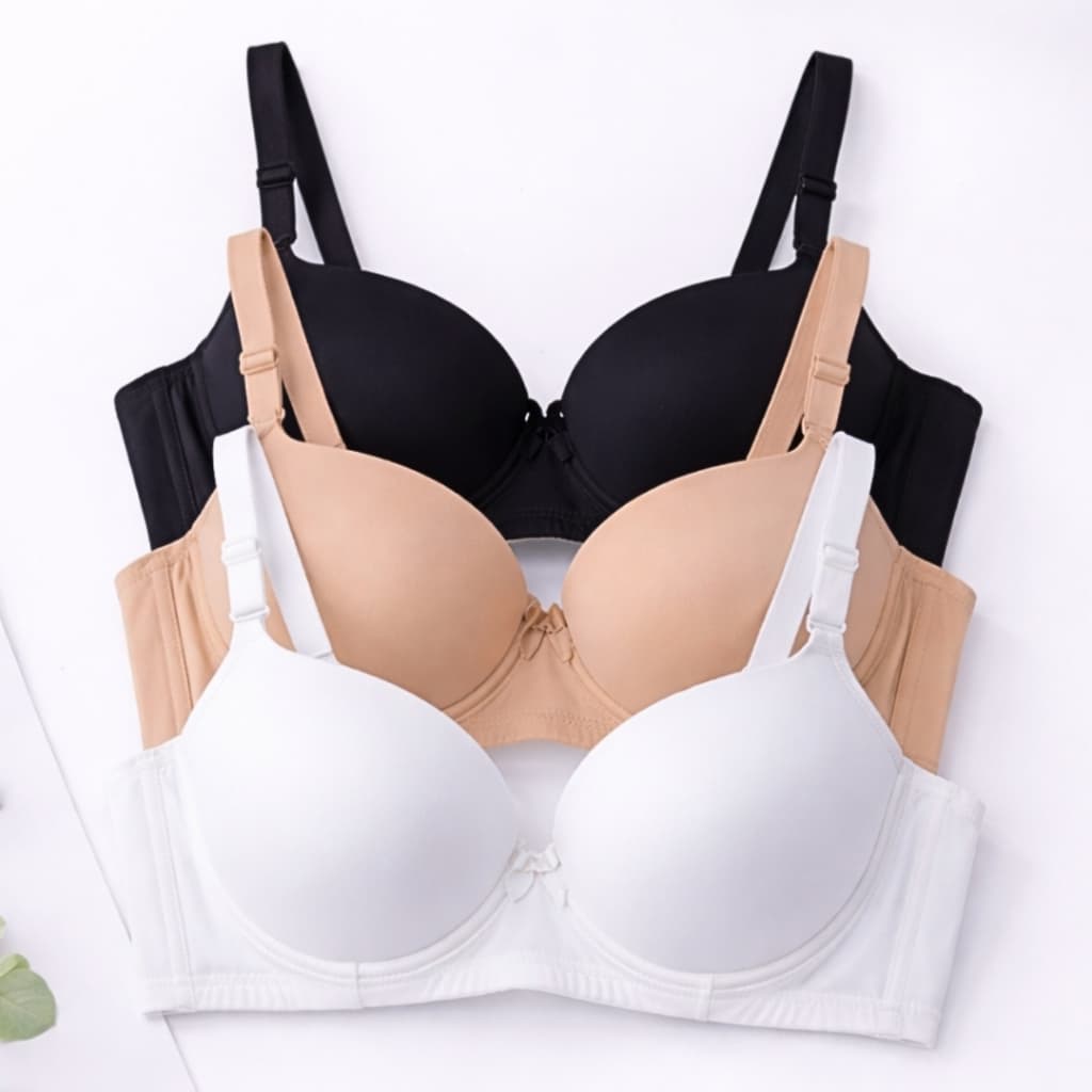 Kit C/3 Sutiãs Com Bojo Reforçado Premium Feminino Adulto/PPP Direto da Fábrica PROMOÇÃO