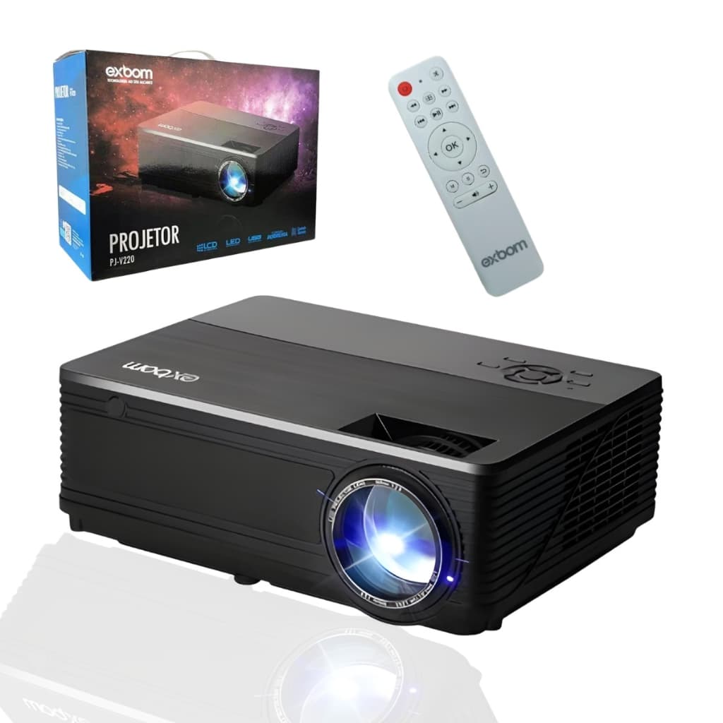 Projetor Portatil de LED PJ-V220 Multimídia com 2800 Lumens USB/HDMI/AUX/VGA