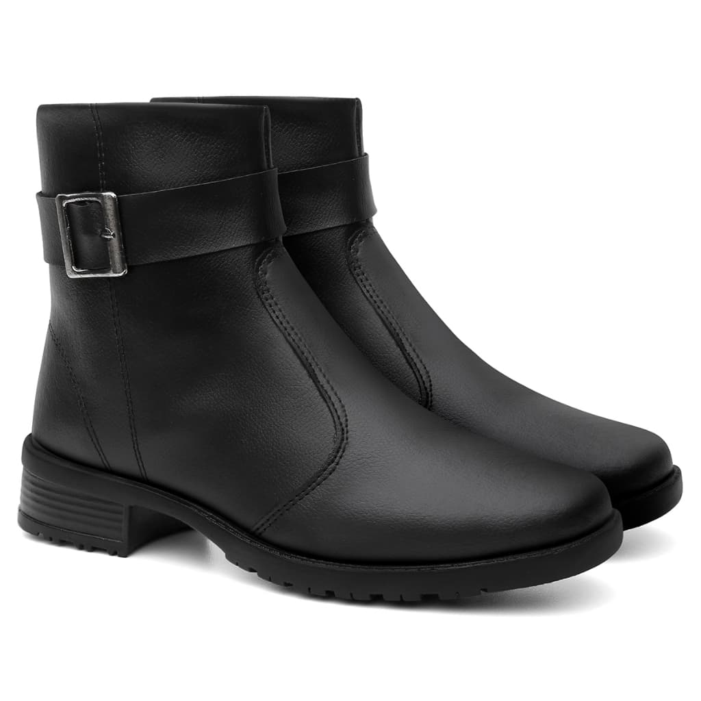 Bota Botinha Coturno Montaria Feminina Cano Curto Para Mulheres Casual Estilosa Ziper Lateral