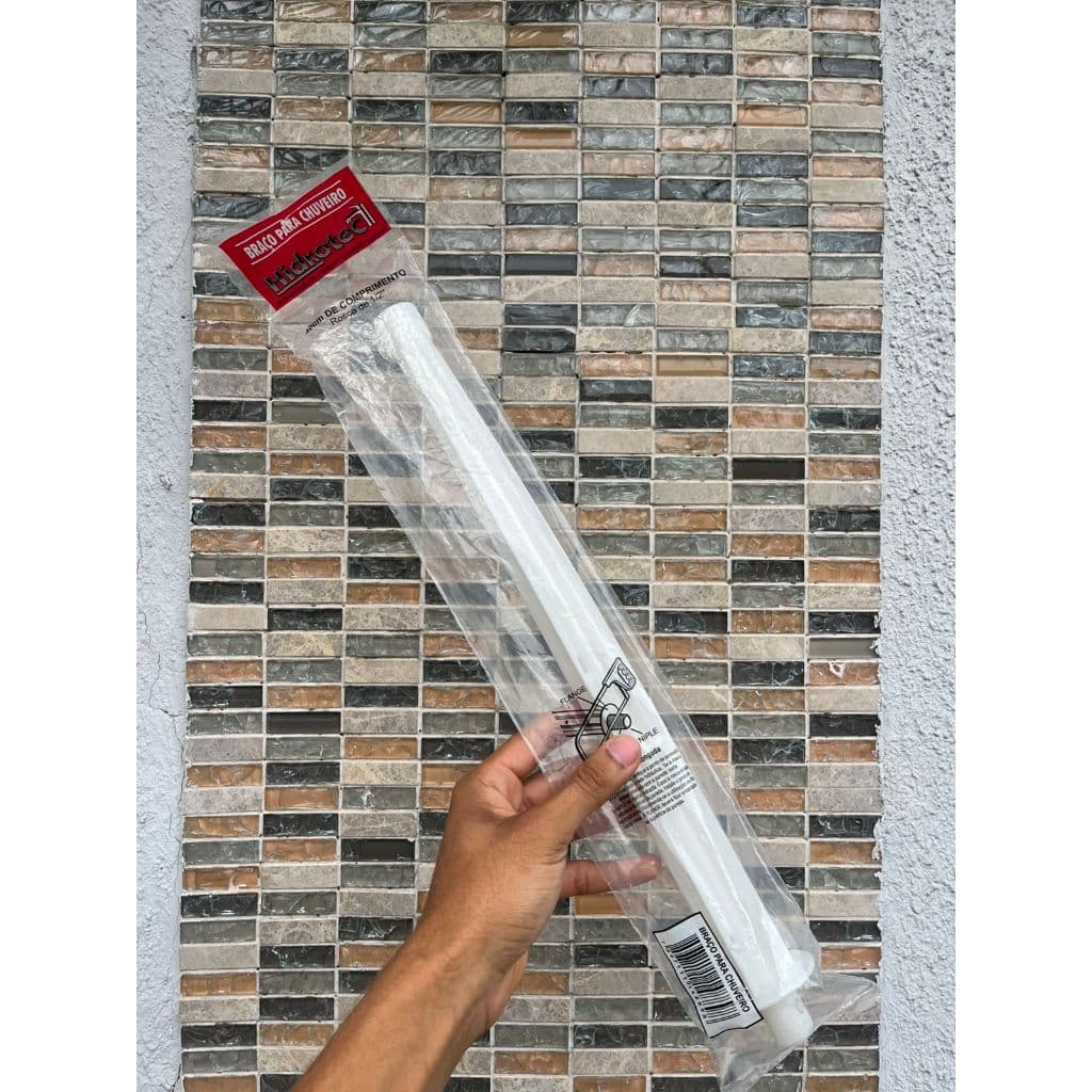 Braço Tubo Para Chuveiro C/Reforço 40cm Branco hidrotec