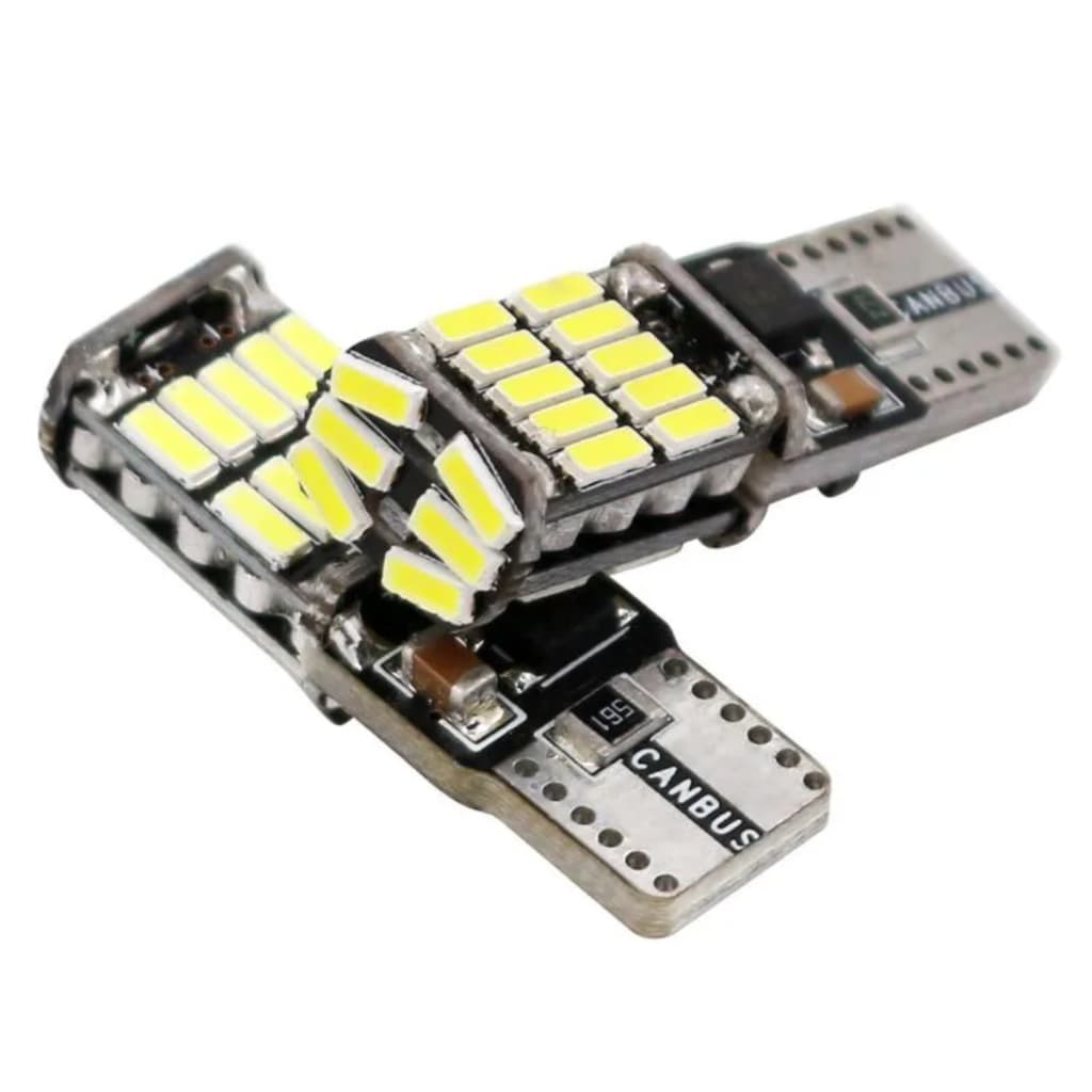 Par Lâmpada T10 LED Canbus 6000K Branco Efeito Xenon Pingo Luz Farolete Alta Potência