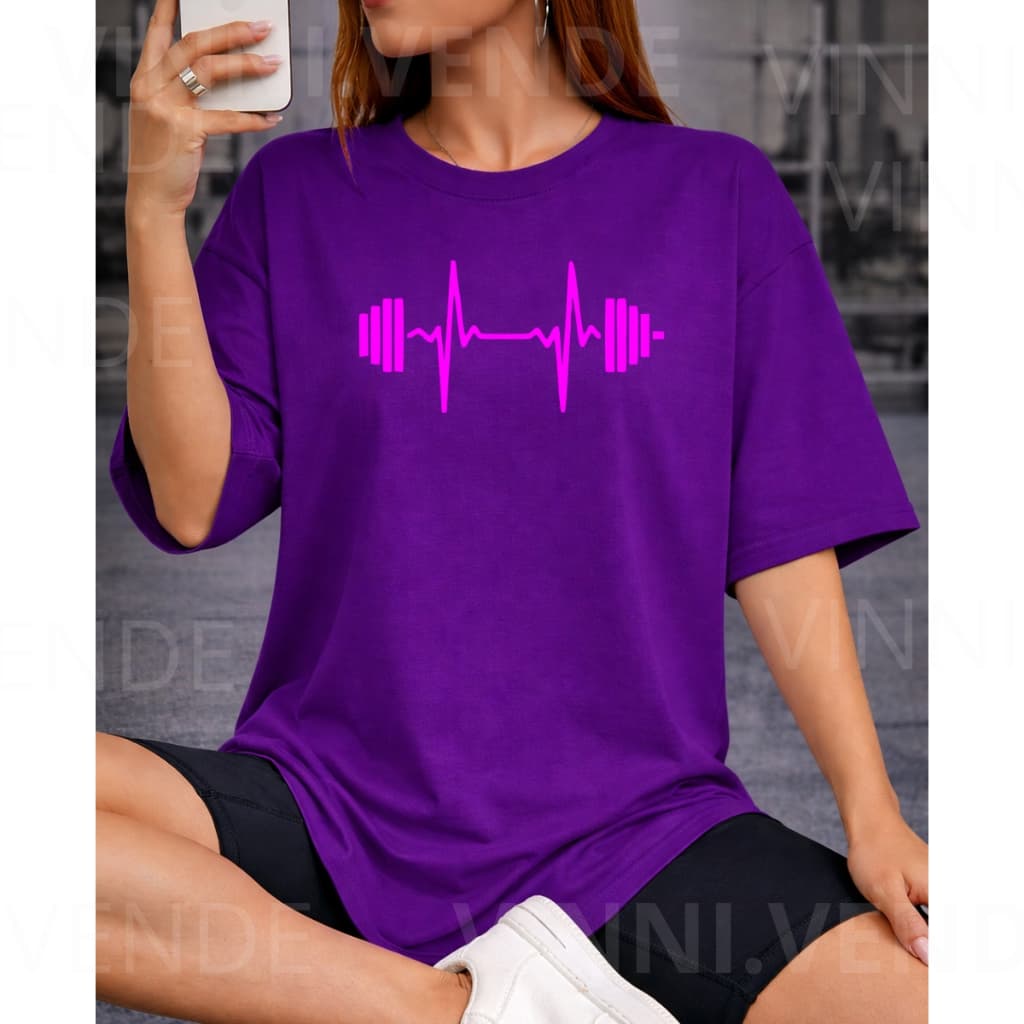 Camiseta Cachorro Fitness Academia Roxa Premium Minimalista Algodão Conforto Luxo Casual Top