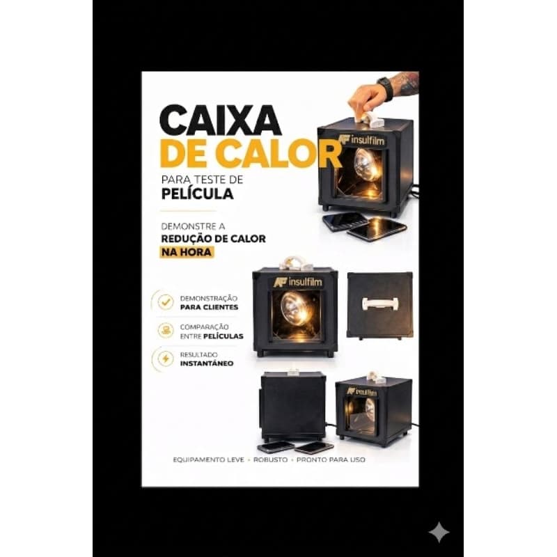 Caixa de calor teste insulfilm película de controle solar
