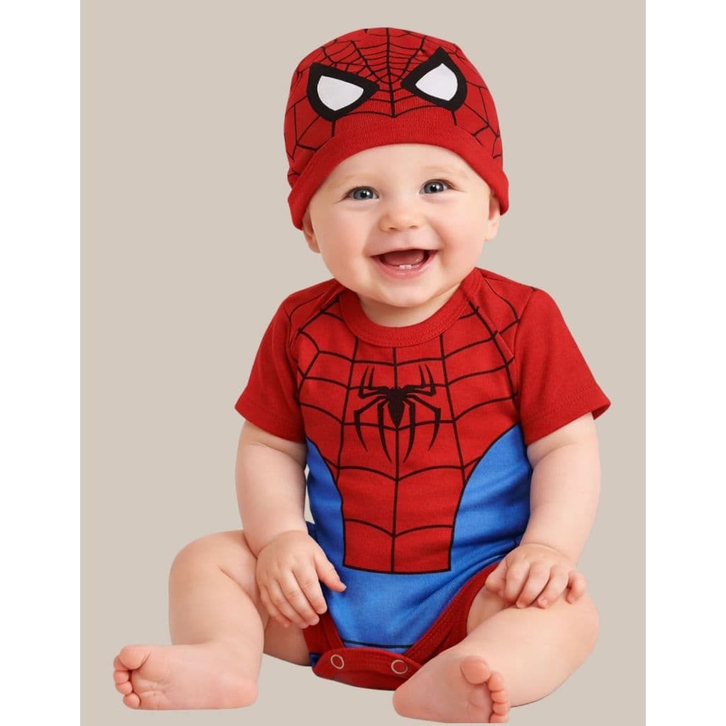 Body Bebê Homem Aranha Menino Mesversário Festa Temático Infantil Herói Vermelho