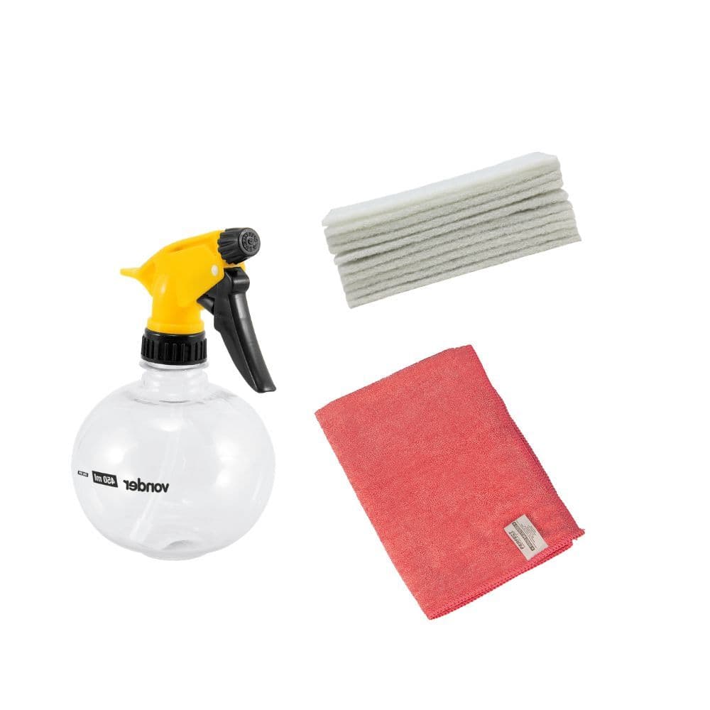 Kit Limpeza Completa Borrifador + Pano + Fibra