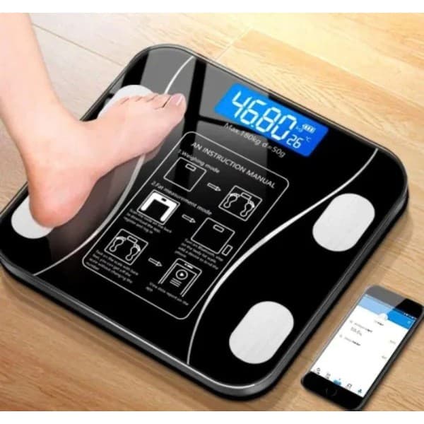 Balança Digital Bioimpedância Bluetooth Capacidade 140kg Precisão Saúde Corporal