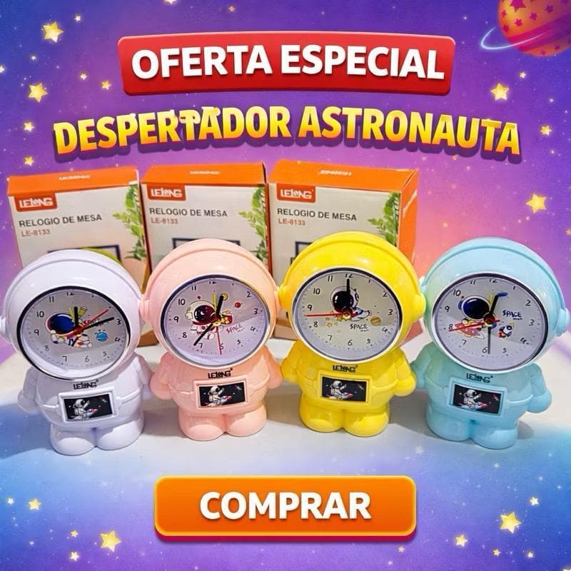 Despertador Infantil astronauta Relogio de Mesa Decoração para Casa Sala Quarto Personagens