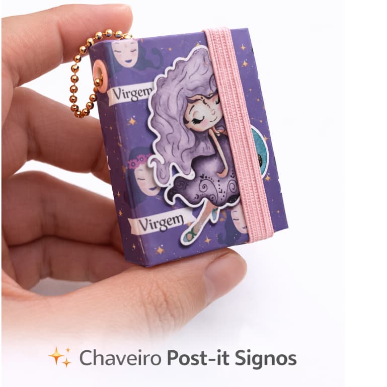 Chaveiro Post it Signos bloco de notas Fofo Mini Caderninho Lembrancinha Presente Criativo
