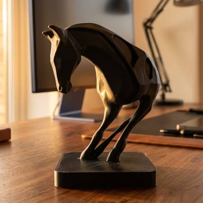 Escultura Cavalo Geométrico Minimalista Escritório