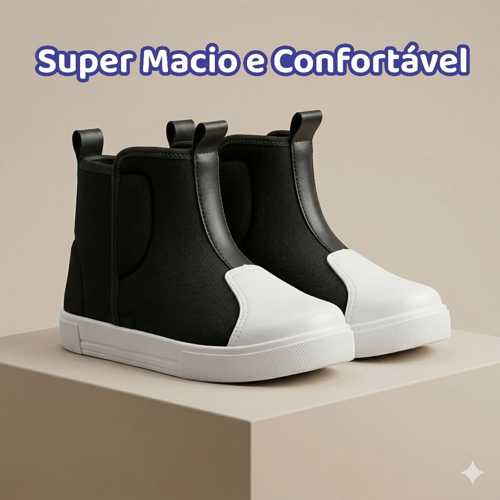 Tenis Cano Alto Confortável Antiderrapante Super Macio Leve Casual Abotinado Infantil Unissex