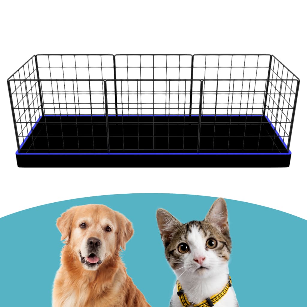 Cercadinho Pet Com Saia 40x40 Para Cachorro Gato Filhote Modular Lavável Portátil Preto