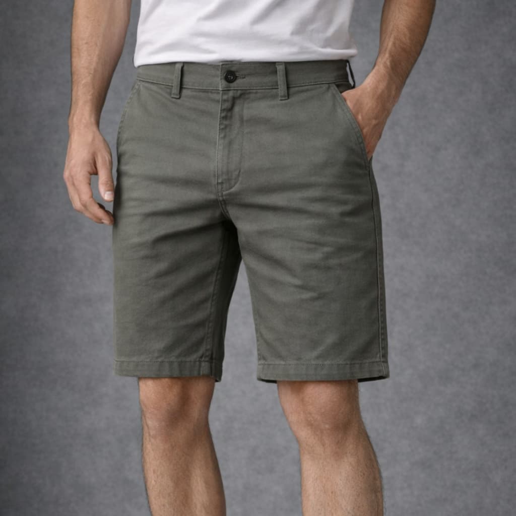 Bermuda Masculina Verde Bordo com Elastano Slim Conforto Premium Casual