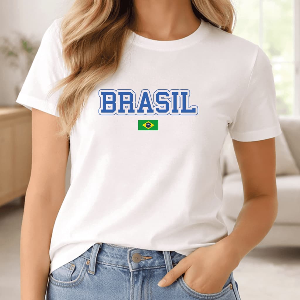 Camiseta Brasil Copa Cores 100% Algodão Confortável Despojado Camisa Casual Alta Qualidade