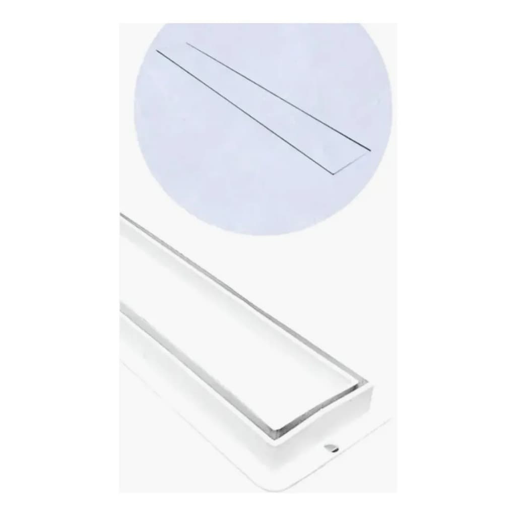 Ralo Seca Box 80cm x 5cm Invisível Banheiro Anti Odor Piso Linear Moderno Cola 40mm