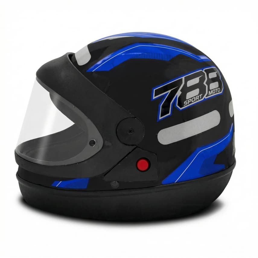 CAPACETE TORK NEW SPORT MOTO (PRETO/AZUL)