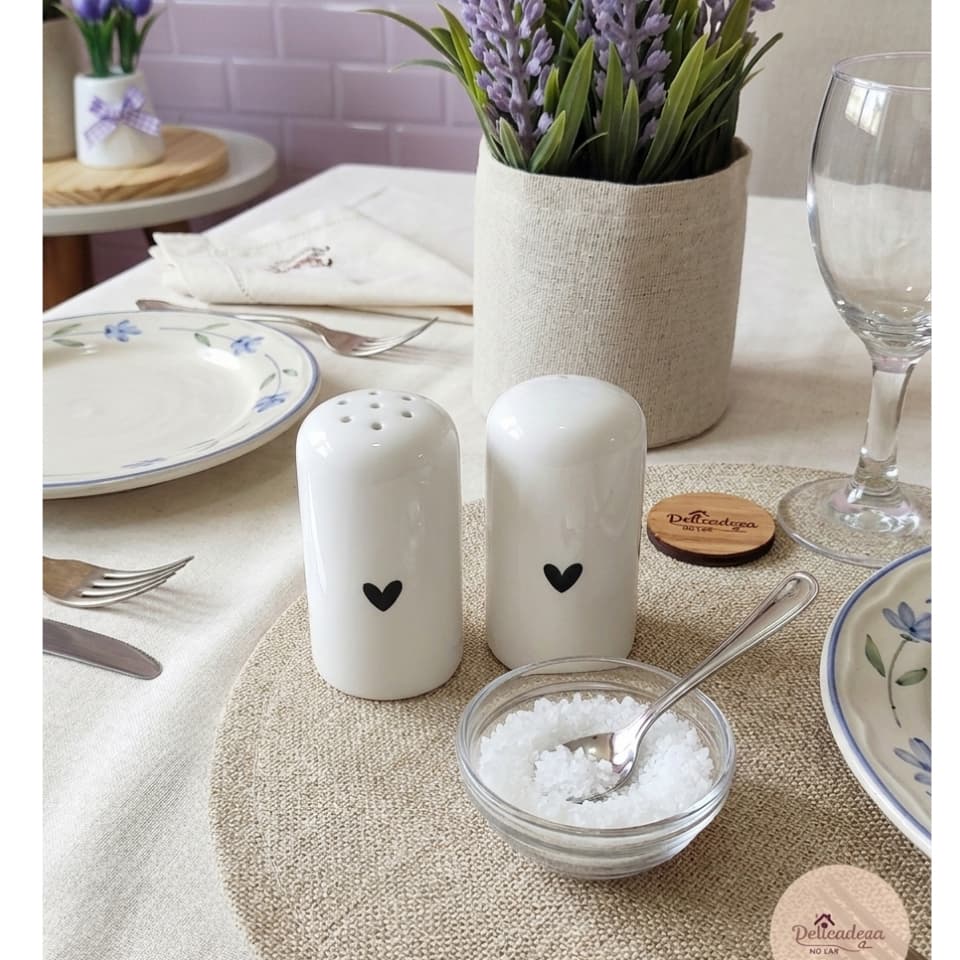 Kit de Paliteiro e Saleiro de Mesa - CORES A SUA ESCOLHA