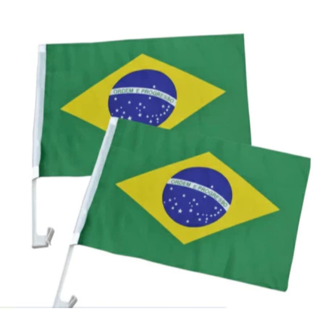 Kit 2 - 4 - 8 - 10 Bandeiras do Brasil para Vidro Carro 43 x 30 cm