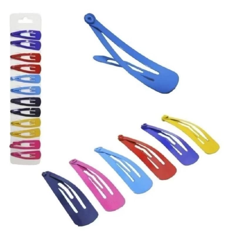 kit  12/36Presilha Tic Tac Prendedor de Cabelo Multicolorido P/M/G/GG