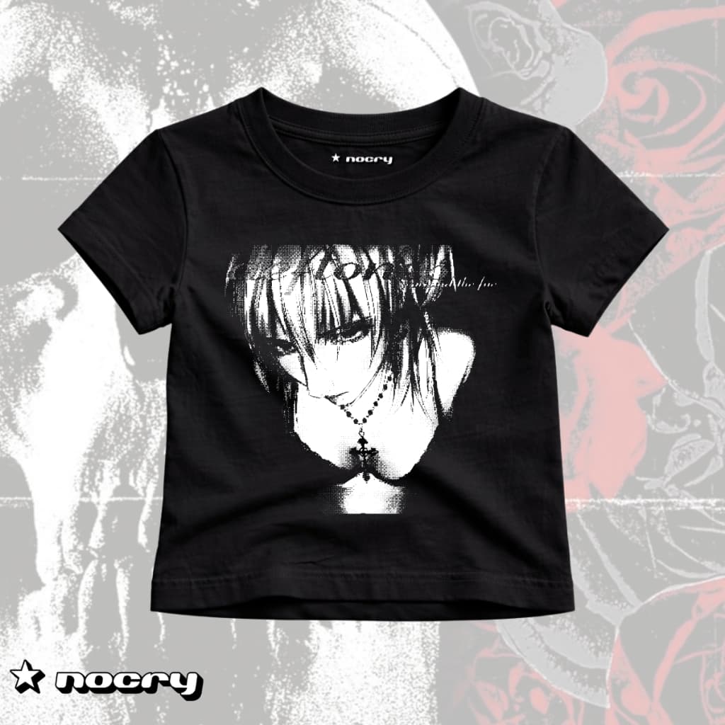 Baby Tee Feminina Nocry – "Deftones" | Cyber-Goth Y2K