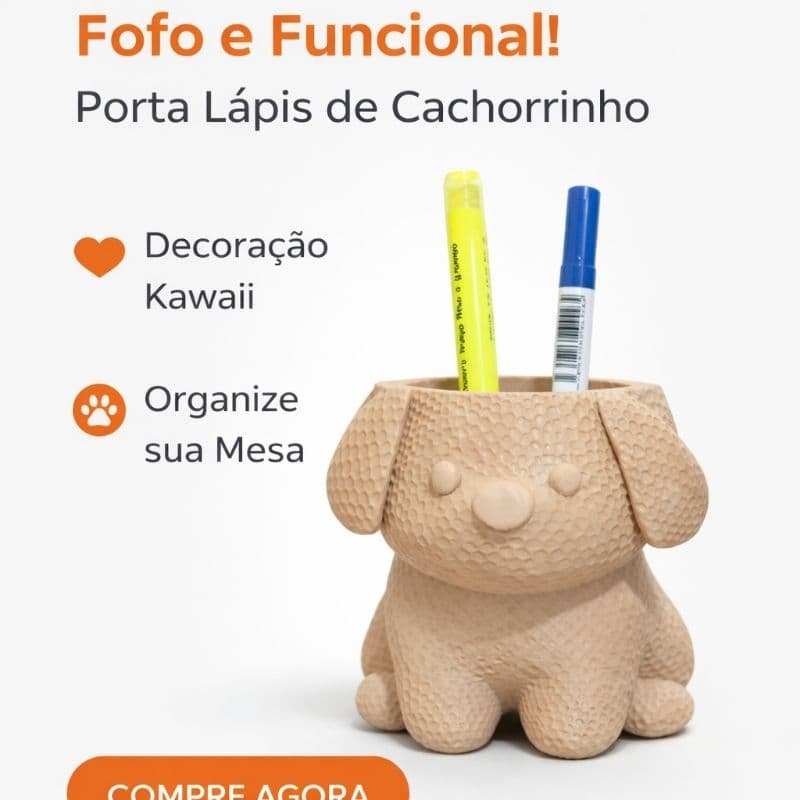 Porta Lápis Criativo de Cachorro – Presente Perfeito e Funcional