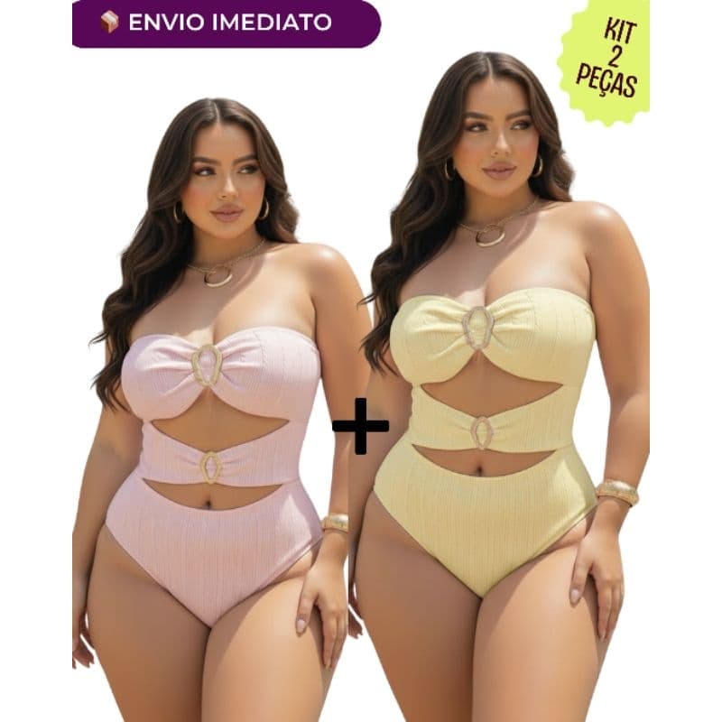 KIT 2 Body Feminino Tomara  que caia com Bojo Premium Maiô ;  Elegante |  Envio Imediato