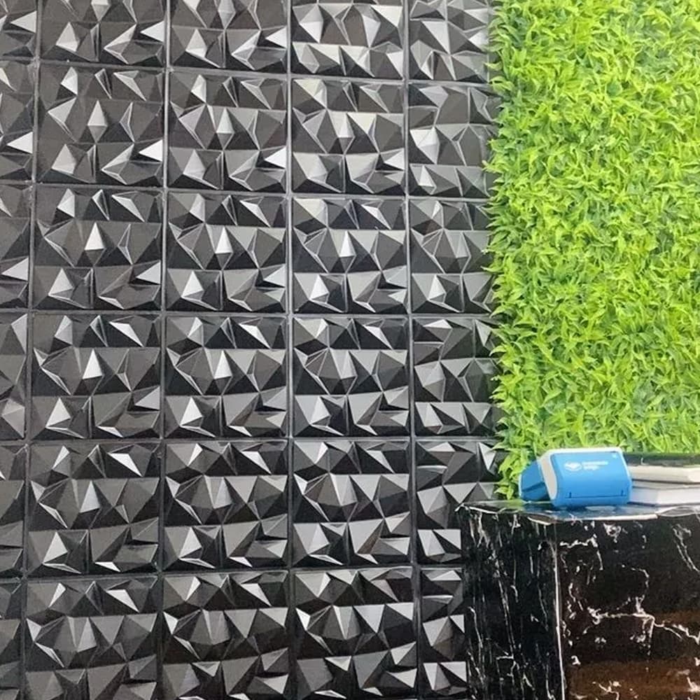 Placas Revestimento PVC 3d Preto ou Branco De Parede Decorativa 25x25cm Kit C/250