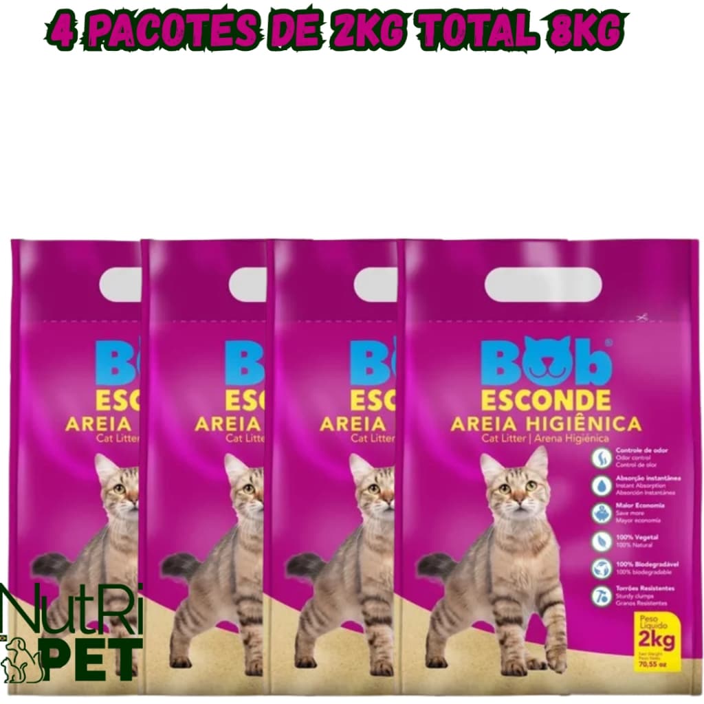 Areia 100% Natural e Biodegradável BOB ESCONDE Extrato Mandioca 16kg