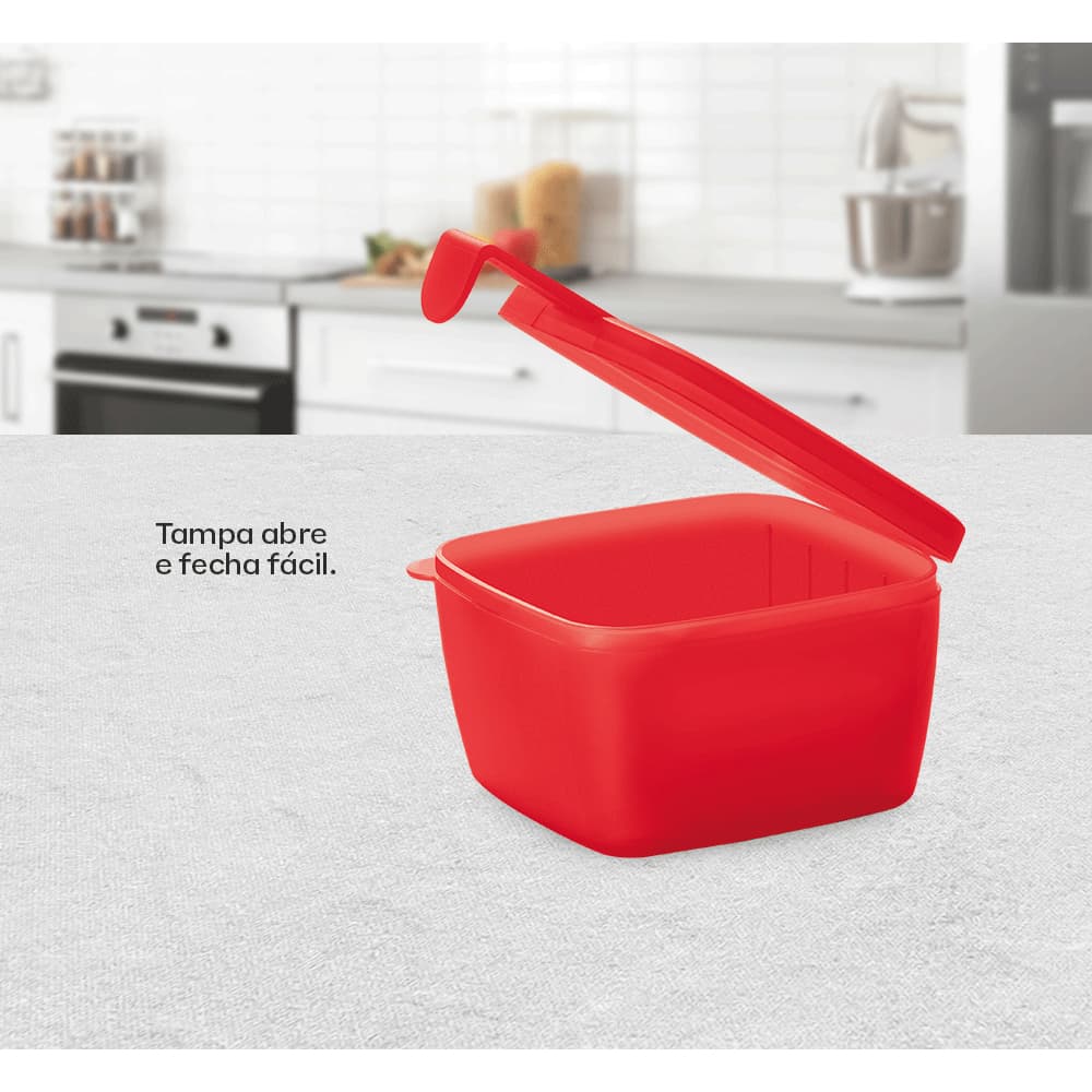 Conserva Metade Quadrado 600ml Tupperware com gancho para pendurar