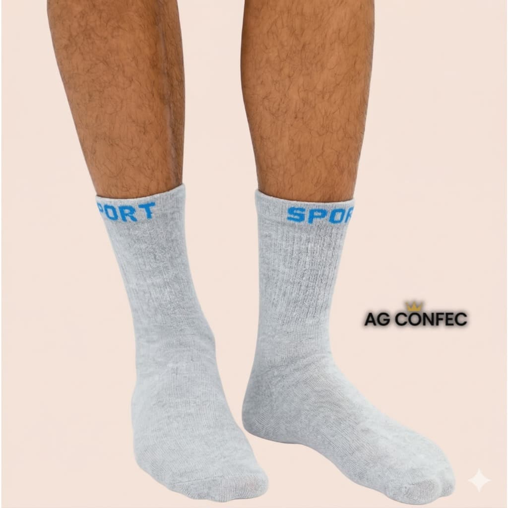 Kit 24 Pares Meias masculina SPORT Algodão cano alto/longo