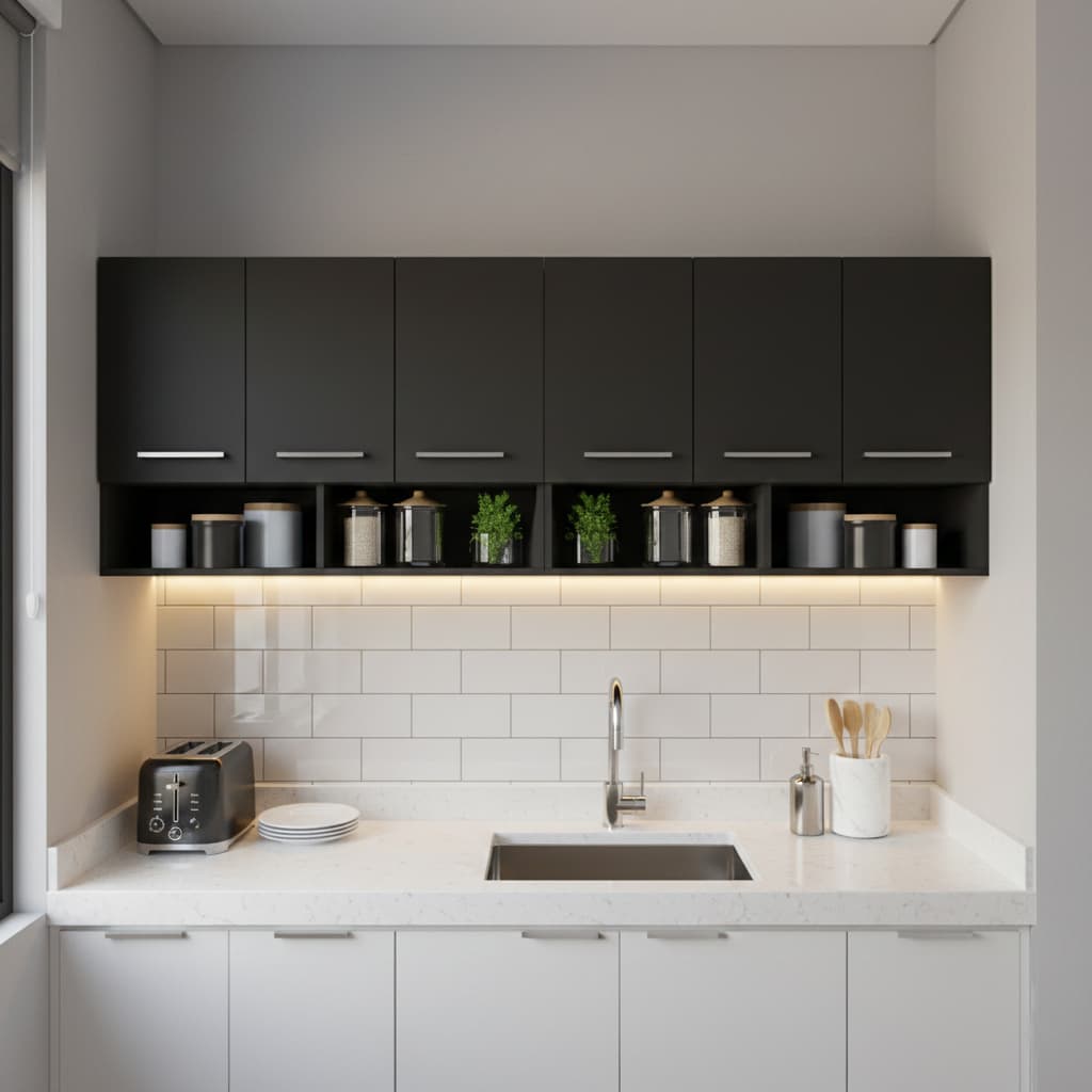 Conjunto Cozinha 2 Armários Aéreos 3 Portas Móveis Bonatto