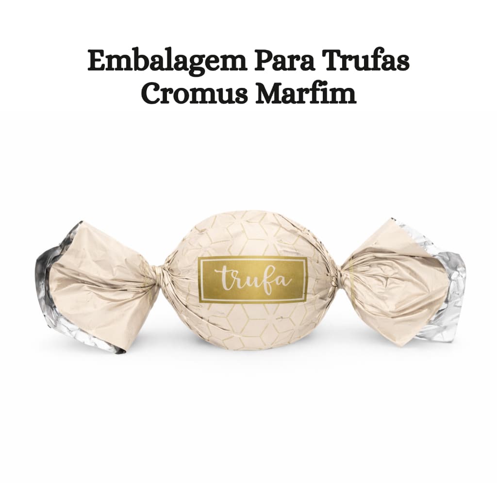 Embalagem Para Trufas e Bombons Star Marfim Cromus C/100 Unidades Bombom Doces Presente Confeitaria