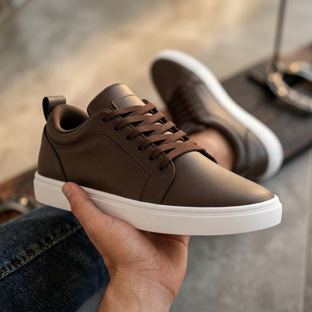 Sapatênis Masculino Casual Minimalista Liso Elegante Old Money Solado Baixo Texturizado - Promoção