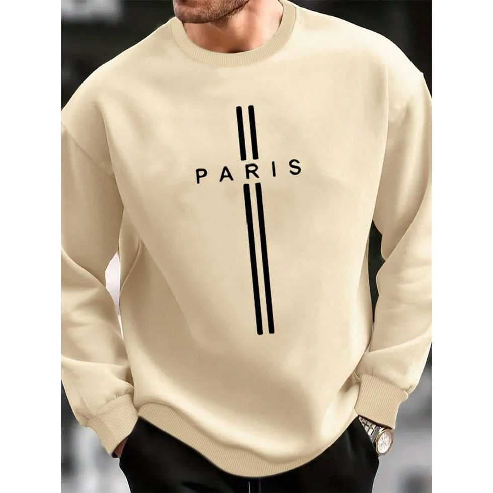 Blusa De Frio Moletom Careca Paris Elegante Algodão Quente Gola Redonda