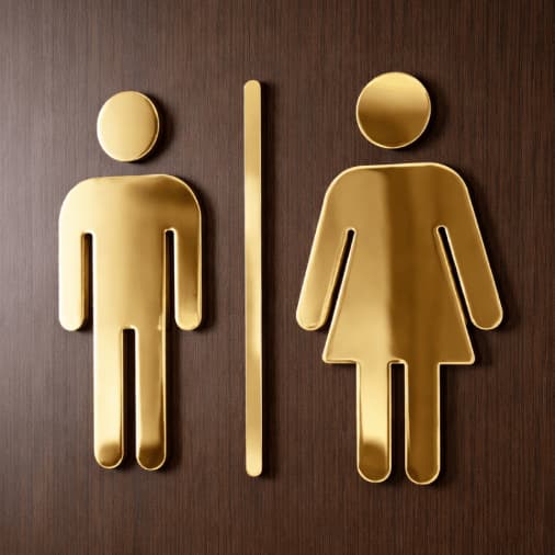 Placa Sinalização Banheiro Masculino Feminino Unissex Em Acrílico