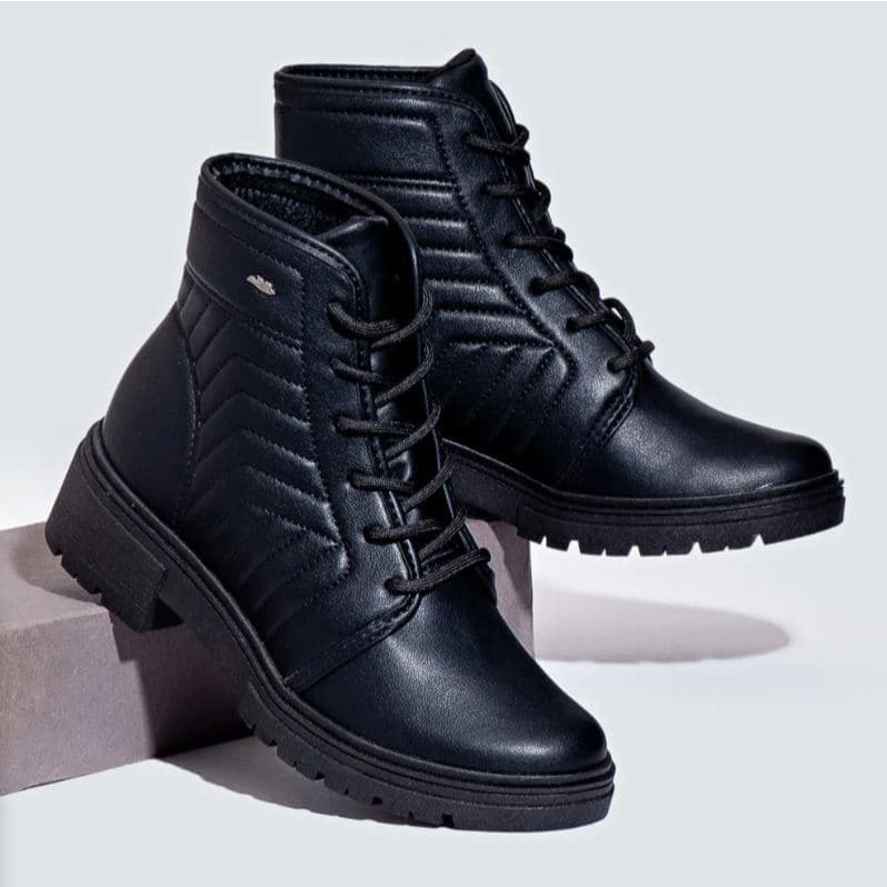 Bota Feminina Cano Curto Coturno All Black Modare MILLA Ultraconfort Moda 2026 34 Ao 39 Envio Express 24 HRS !