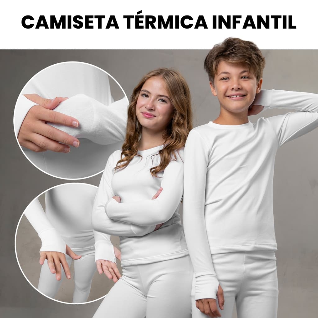 Blusa Térmica Peluciada Infantil Flanelada Juvenil Menina Menino unissex Segunda Pele