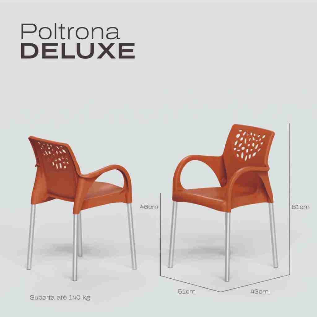 Poltrona FortePlástico DELUXE com braço Resistente Empilhável para ambientes internos e externos