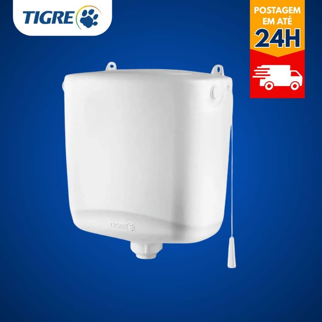 Caixa de Descarga Branca Tigre Sem Engate 9 Litros