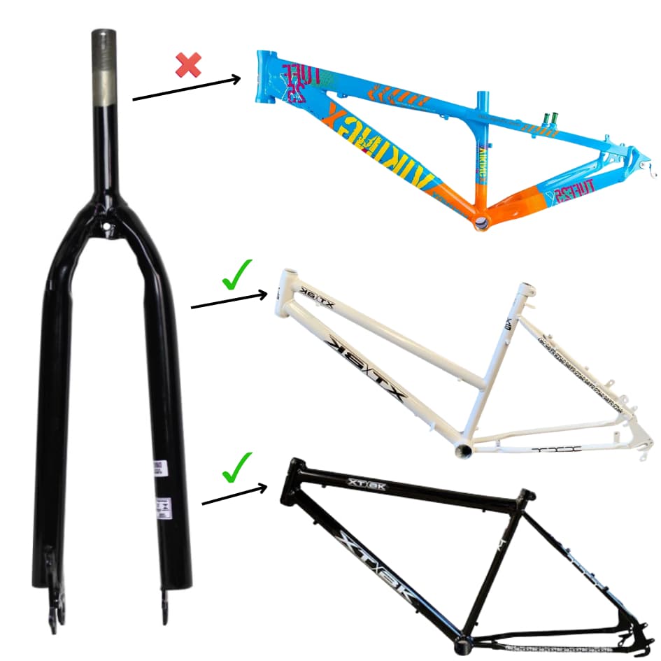 Garfo Aro 24 26 29 Standard com Rosca 21.1mm em Aço para Bicicleta Tipo Montadinha Bh Freio a Disco e Ferradura