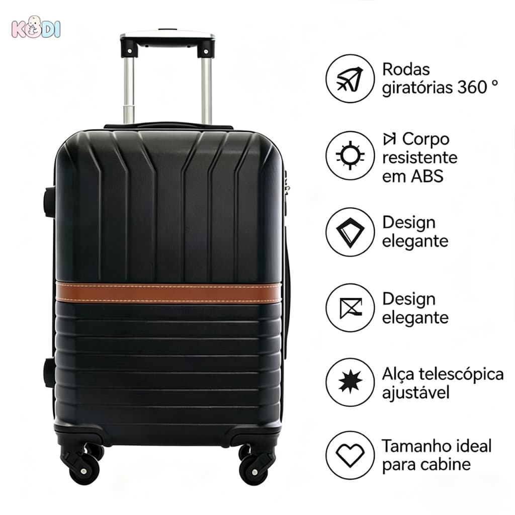 （10 KG）Mala Viagem 20 Polegadas ABS Leve Resistente Rodas 360° -2401/N20