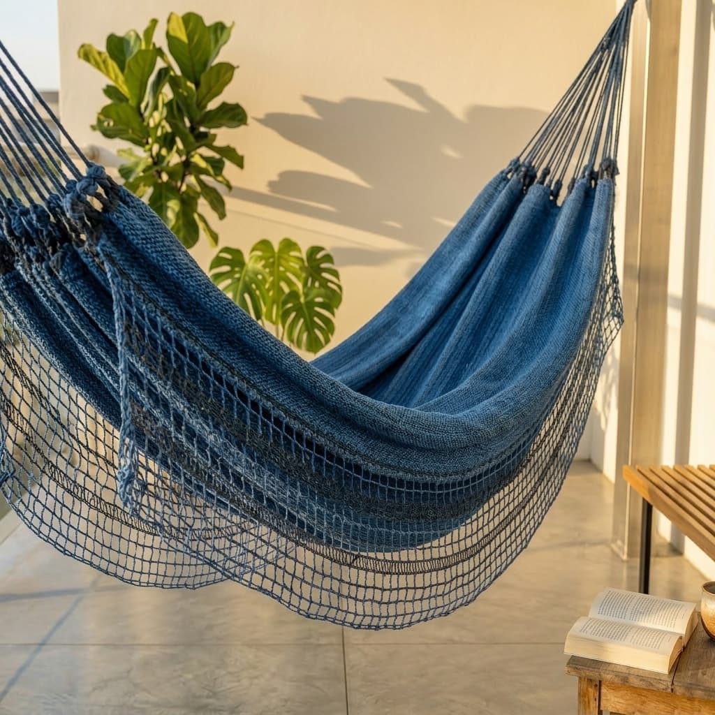Rede de Dormir Casal Algodão Reforçada P/ Descanso Em Varanda Quarto