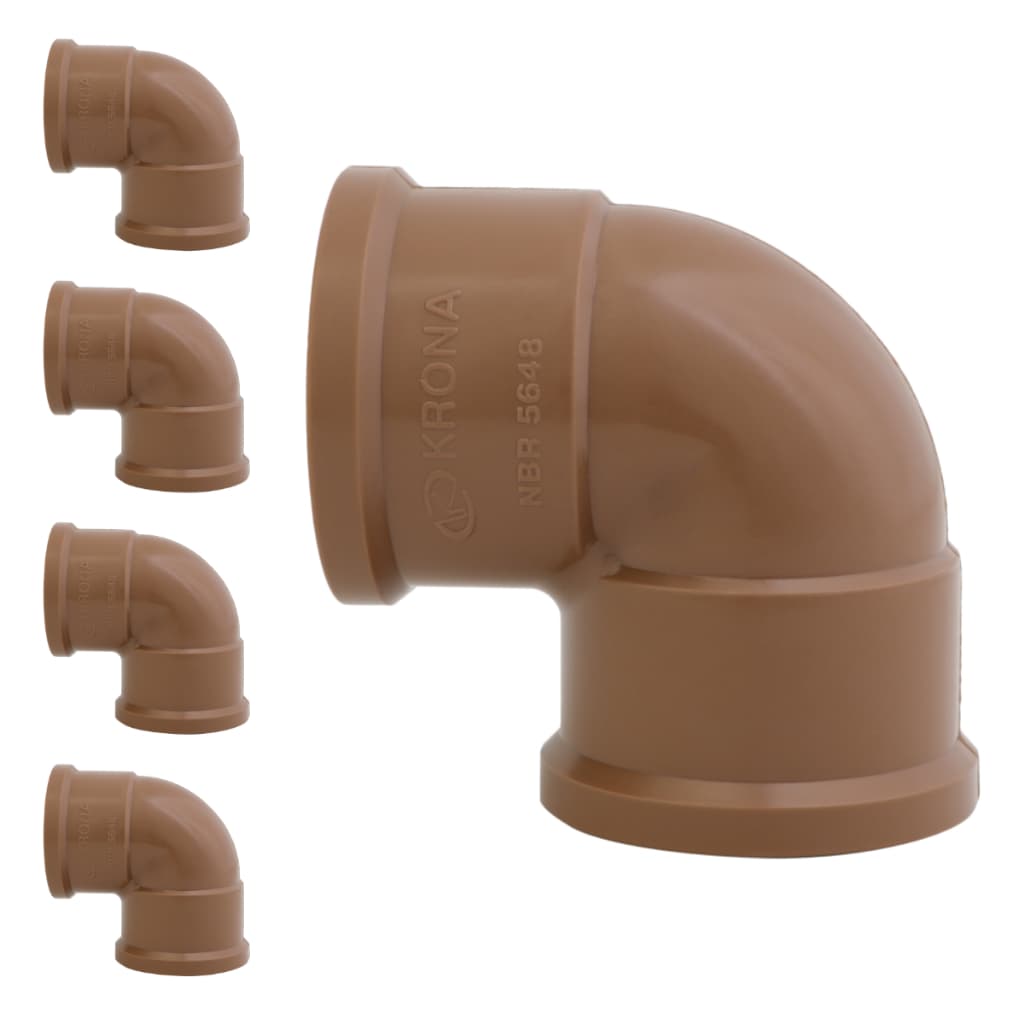 Kit 5 Joelho 90 Graus Soldável 25mm 3/4 Pvc Krona Água