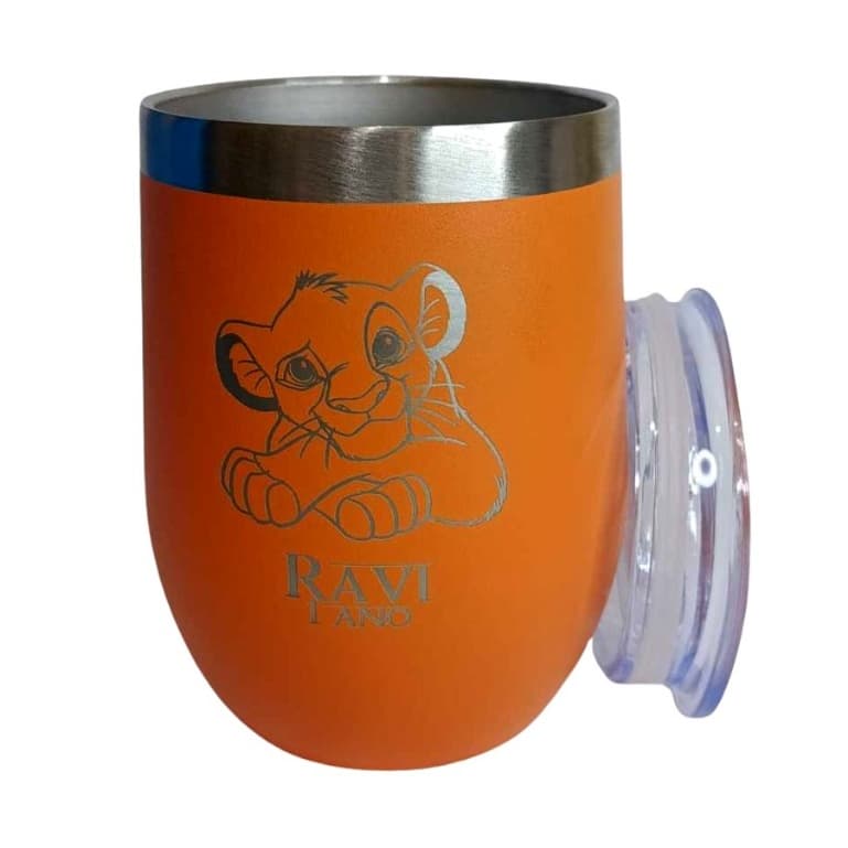 Copo Cuia Térmico Inox Personalizado 360ml Nome Logo Aniversário