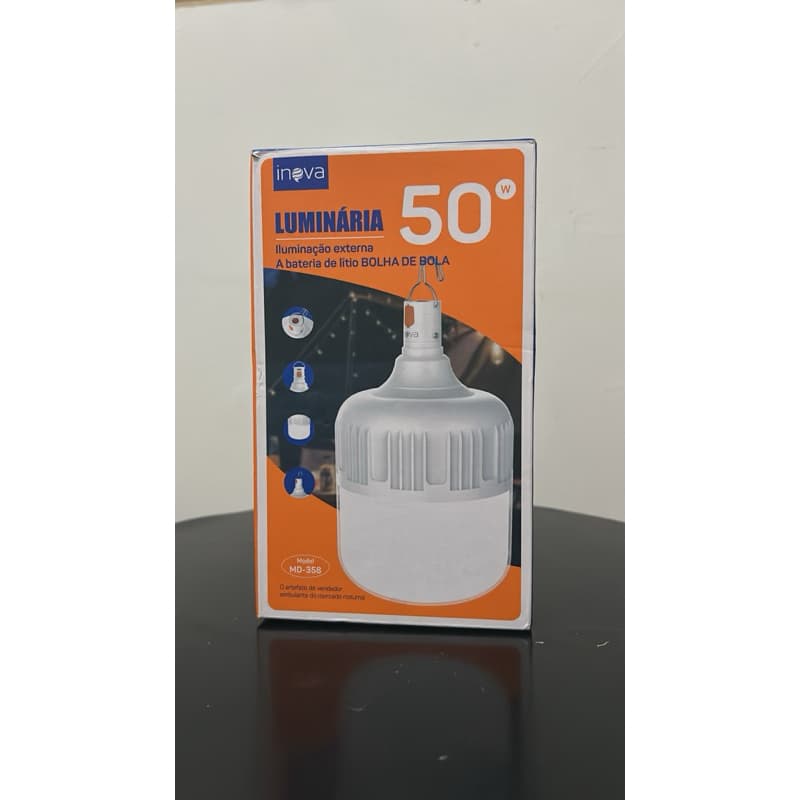 Luminária LED 50W Recarregável Portátil Inova – Iluminação Externa