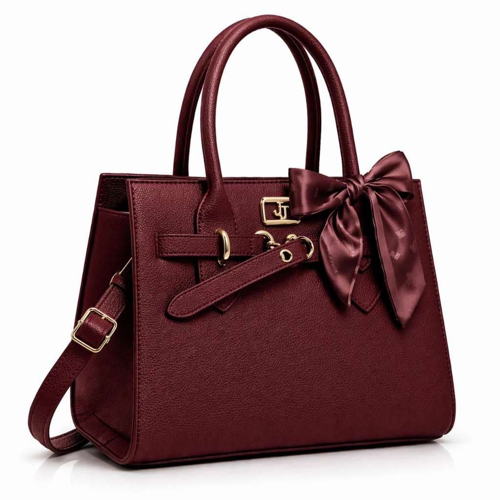 Bolsa Feminina Luxo Grande Com Lencinho Com 3 Divisórias Internas De Couro PU Elegante Alça Transversal Estruturada 8229