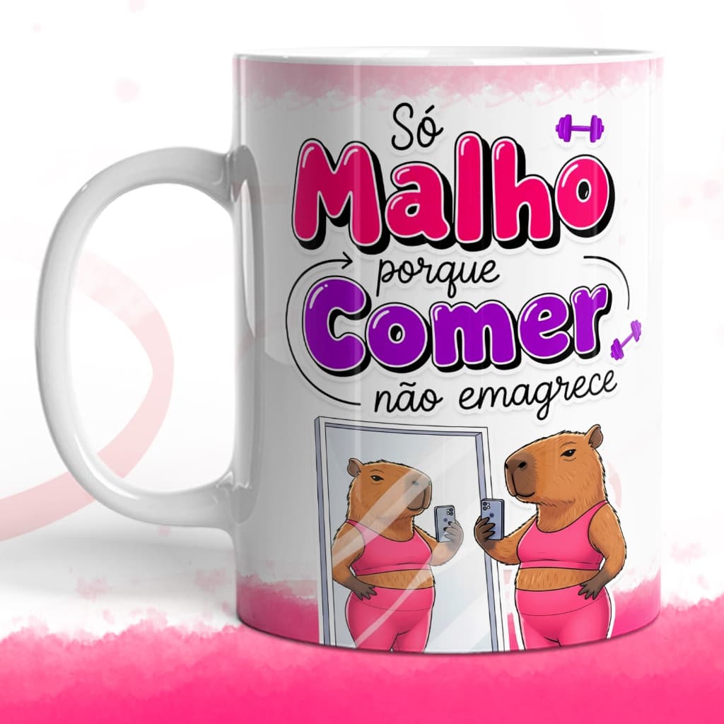Caneca Capivara Fitness Engraçada | A Meta do Dia Malhar e Postar Stories Presente Criativo Academia