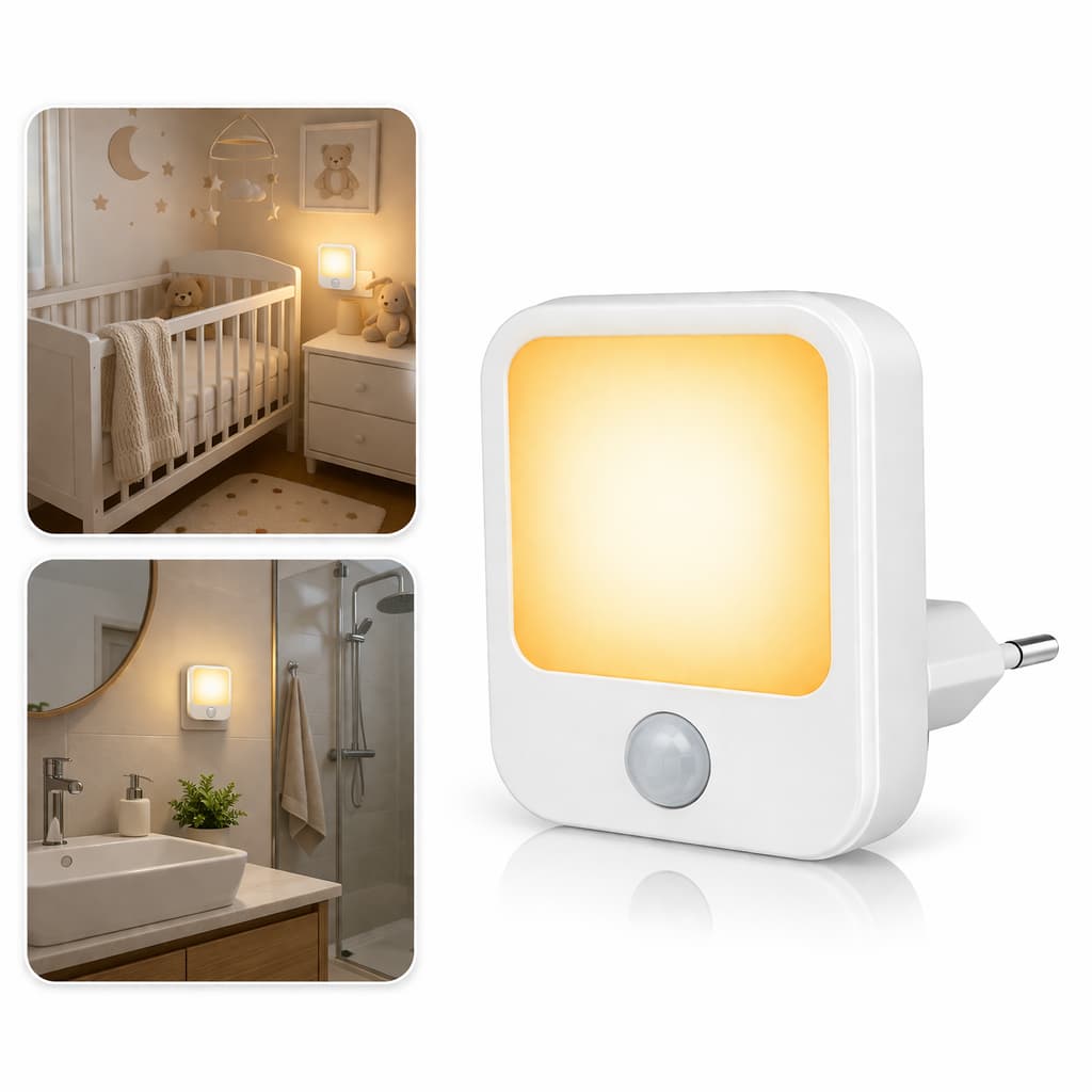 Luz Noturna Com Sensor De Movimento Abajur De Tomada Para Quarto de Beber Banheiro Hotel Quarto Casal Luz Confortavel