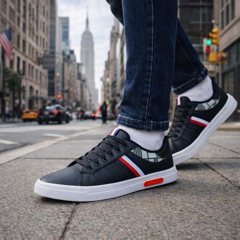 Tênis masculino casual preto lançamento preto unicc leve confortavel